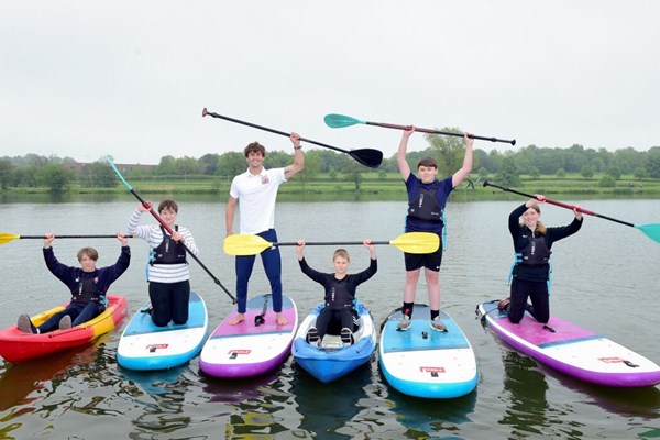 JCB canoeist Adam Burgess makes a splash with students